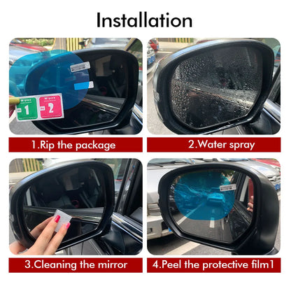 Rainproof & Anti-Fog Film for Car Mirrors – Waterproof Rearview & Side Window Protective Film