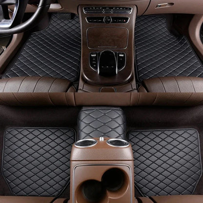 5Pcs Universal Car Floor Mats – Premium PU Leather Waterproof Foot Pad Protector Set for Auto Interior
