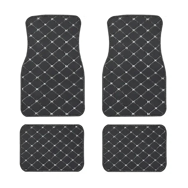 4PCS Universal Car Floor Mats – PU Leather Waterproof Auto Foot Pad Protector Carpet Set (Front & Rear)