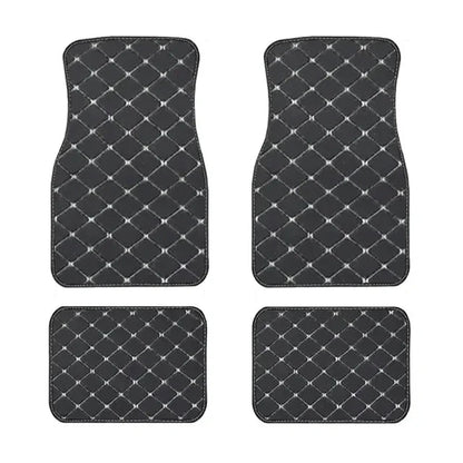 4PCS Universal Car Floor Mats – PU Leather Waterproof Auto Foot Pad Protector Carpet Set (Front & Rear)