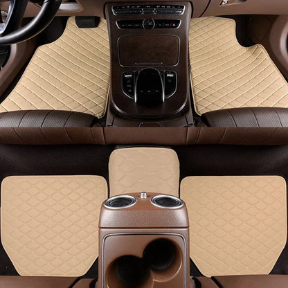 5Pcs Universal Car Floor Mats – Premium PU Leather Waterproof Foot Pad Protector Set for Auto Interior