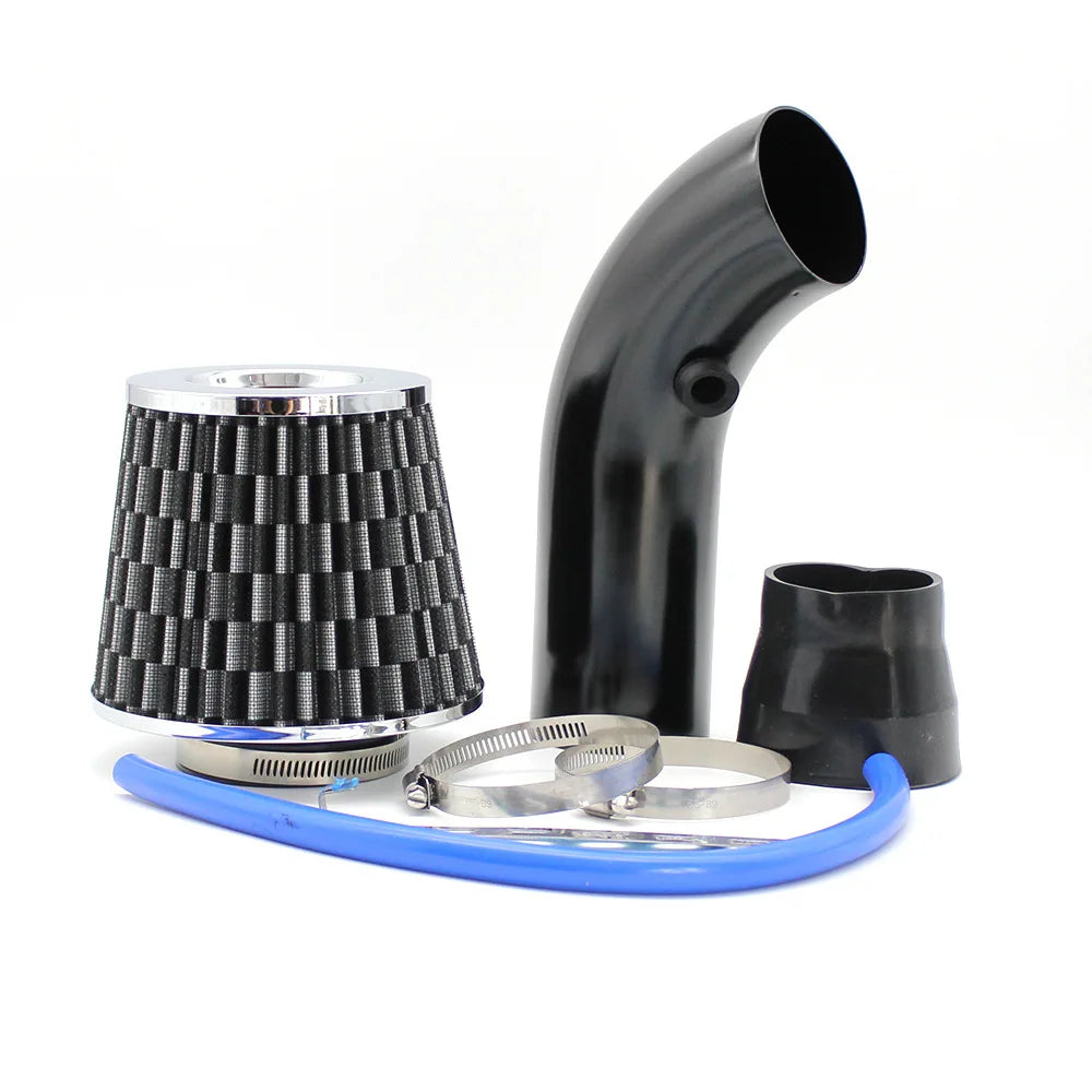 76mm High-Flow Cold Air Intake Kit with Mushroom Head Filter – Universal Performance Aluminum Pipe System