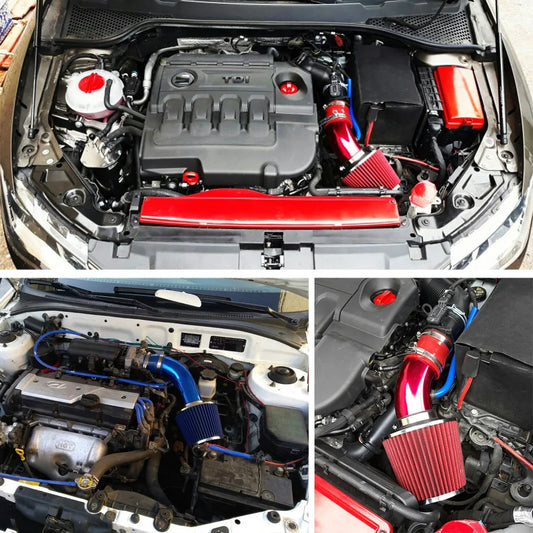 76mm High-Flow Cold Air Intake Kit with Mushroom Head Filter – Universal Performance Aluminum Pipe System