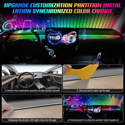 RGB LED Car Ambient Light – USB, App Control, Music Sync (Multiple Kit Options)