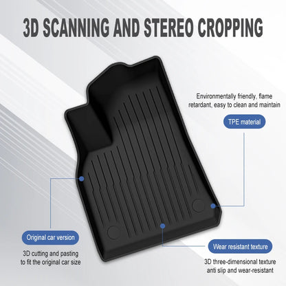 All-Season Waterproof TPE Floor Mats for Tesla Model 3 & Y (2019-2025) — Durable, Non-Slip, Custom Fit