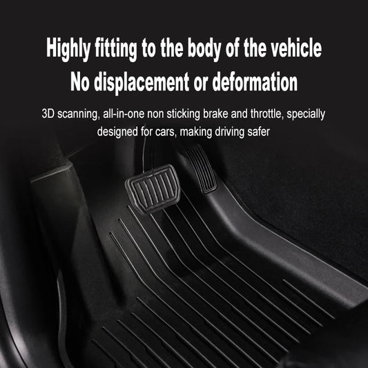 All-Season Waterproof TPE Floor Mats for Tesla Model 3 & Y (2019-2025) — Durable, Non-Slip, Custom Fit