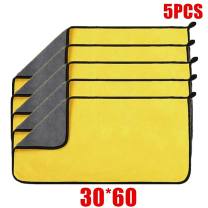 1/2/6PCS Premium Microfiber Car Cleaning Towels – Ultra-Soft, Scratch-Free Detailing Cloths for Washing, Drying & Polishing