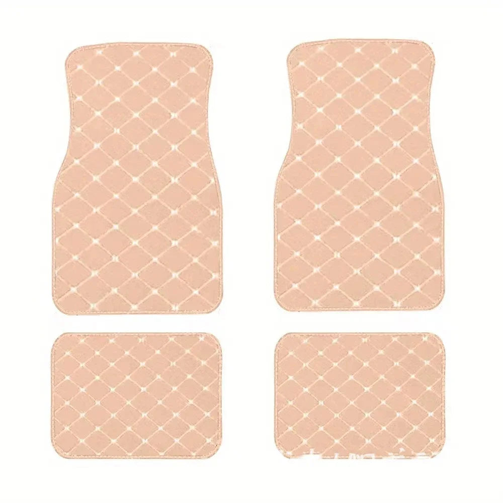 4PCS Universal Car Floor Mats – PU Leather Waterproof Auto Foot Pad Protector Carpet Set (Front & Rear)