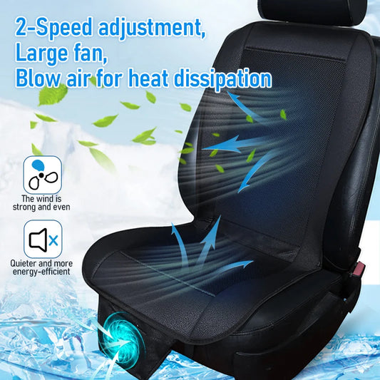 12V Car Cooling Seat Cushion with 8 Fans – Fast Ventilation & Breathable Summer Seat Pad